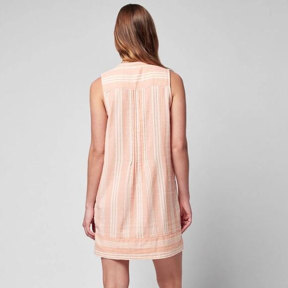 Faherty Isha Dress in Sepia Neutral Stripe, A32 - Picture 4 of 12
